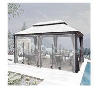 Telone impermeabile trasparente resistente con porta con cerniera per pergola patio Dimensioni 2,4 x 5,5 m (altezza x larghezza)