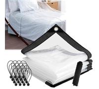 Telone impermeabile trasparente resistente in vinile per uso esterno 396 x 823 cm occhielli rinforzati perfetto per giardino patio e protezione da tutte le condizioni atmosferiche 406 x 823 cm