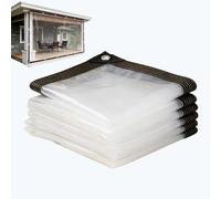 Telone Impermeabile Trasparente, Telo PE Occhiellato Trasparente, Telone Copertura Protezione Piante Teloni Telo Impermeabile di Plastica Trasparente con Occhielli per Portico(4.5x10m/14.8x32.8ft)