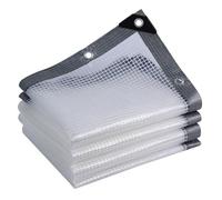 Telone in Membrana a Rete Trasparente, Telone in PVC da 12 Mil, con Occhiello in Metallo, Anti-UV e Antistrappo, Adatto for Terrazze, Cortili Fioriti, Portici(2PCS-10x20ft/3x6m)