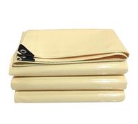 Telone in PVC 3x4m/4x5m/6x8m Grande telo con occhielli e bordi rinforzati, Telo di copertura impermeabile resistente da 500 g/m² per legna da ardere tetto piscina barca, dimensioni finite, beige(2x4m)