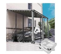 Telone in PVC con Cerniera， Telo PVC Trasparente Telo con Porta a Zip， 0,5 Millimetri Tende in PVC, for Cabana Veranda, pergola Tende Laterali Gazebo,0,5 mm di spessore ( Size : H3xW5.5m/H9.8xW18ft )