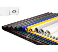 Telone in PVC per camion 700 g/m² Materiale PVC - extra resistente - con occhielli e senza occhielli - telone premium (Antracite, 1m x 7,5m, 12mm Occhielli rotondi)