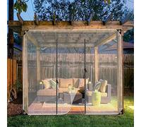 Telone in PVC resistente e impermeabile, con cerniera, pannelli laterali per gazebo, trasparente, per esterni, in plastica trasparente, resistente alle intemperie, per pergola e patio (trasparente