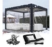 Telone In PVC Trasparente, Copertura Impermeabile Trasparente Con Occhielli Rinforzati Per Pannelli Laterali Del Gazebo, Attrezzatura Da Giardino Clear,4×4 FT