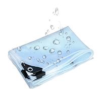 Telone in PVC trasparente, resistente e impermeabile, resistente ai raggi UV, antistrappo, copertura in rete durevole con occhielli per la protezione dei mobili da esterno, 3,2 m x 7,3 m