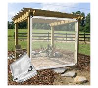 Telone in PVC trasparente resistente impermeabile con occhielli 0,35 mm rinforzato per patio, tettoie e gazebo da 1,5 x 5,5 m