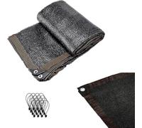 Telone in rete HDPE nero da 30,6 x 7,6 m, con occhielli resistenti per serre, giardini, fienili, patio e pergola, soluzione perfetta per la protezione delle piante e l'ombra del prato