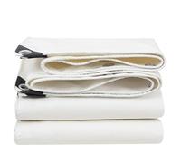 Telone in tela impermeabile resistente, 3 x 6 m, resistente, multiuso, con occhielli, per campeggio, giardino, teli da terra, colore bianco, ideale per uso esterno