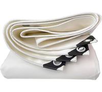 Telone in Tela Impermeabile Resistente 3x4 m con Occhielli in Metallo - Telo di Copertura Bianco Durevole per Uso Esterno, Ideale per Campeggio, teloni per Camion, Dimensioni 1,6x8 m