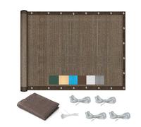 Telone in tela resistente alle intemperie con occhielli, 5 x 5 m, in HDPE, per balcone e giardino, traspirante, protezione dal vento, include corda di colore marrone