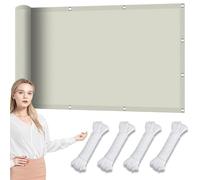 Telone in Tessuto Impermeabile 95 x 500 cm Protezione Dal Calore Protezione Solare Impermeabile Tenda a Vela Parasole con Corde e Occhiello per Esterno Giardino Terrazzo, bianco