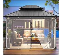 Telone laterale in PVC impermeabile di alta qualità per gazebo, trasparente, 2,3 x 2 m e 2,8 x 2,5 m, con cerniera, resistente alle intemperie, 4 x 2,8 m / 13.1x9.2ft