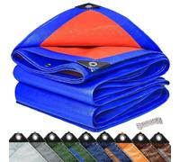 Telone Occhiellato 1.6 x 3.5 m 200G M², Telo Copritutto, Telone Impermeabile Antistrappo con Occhielli Telo Occhiellato per Balcone, Giardino, Serra, Blu