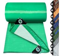 Telone Occhiellato 190 x 220 cm Leggero Antistrappo Impermeabile Antivento e Resistente Ai Raggi UV Telo 140G M² Copertura Premium per Camion, Piscina, Mobili da Giardino, Verde