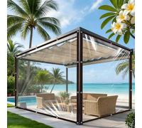 Telone Occhiellato 2.2 x 4.3 m Telo Trasparente Impermeabile Esterno Resistente e Protettivo Antipioggia Telone di Copertura Occhiello per Campeggio, Giardino e Giardino, trasparente