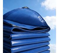 Telone Occhiellato 2.3 x 5.1 m Impermeabile PVC Resistente Telone da Giardino con Occhielli, Angoli e Orli Rinforzati per Rimessaggi Tende Balconi Coperture Bianco, Blu