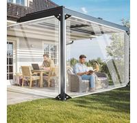 Telone Occhiellato 3.6 x 4.3 m Trasparente con Occhielli 500Gr Mq per Esterno Resistente UV Impermeabile Telo Occhiellato Multiuso per Piscina Auto, Mobili da Giardino, trasparente