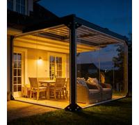 Telone Occhiellato 3 x 4.5 m Impermeabile, con Occhielli, in Pe Trasparente, Resistente Uv, Corda di 5M Telone di Copertura Occhiello per Campeggio, Giardino e Giardino, trasparente