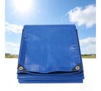 Telone Occhiellato 3 x 5.2 m Impermeabile PVC Resistente Telone da Giardino con Occhielli, Angoli e Orli Rinforzati per Rimessaggi Tende Balconi Coperture Bianco, Blu