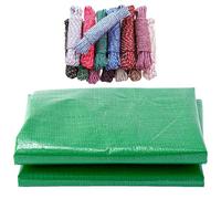 Telone Occhiellato 400 x 700 cm Resistente Ai Raggi UV Telone Impermeabile per Esterno con Occhielli Rinforzati per Mobili da Giardino, Trampolino Auto, Verde