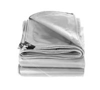 Telone Occhiellato Idrorepellente 200 x 200 cm Extra Impermeabile Telo Telone Occhiellato in Polietilene con Occhielli per Mobili da Giardino Barche Legno Piscina Camion, Argento