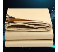 Telone Occhiellato - Impermeabile 1.4 x 6 m Antistrappo/Antivento/Taglia e Colore a Scelta Teloni con Occhielli Rinforzati Telo per Auto, Barche, Piscina, Giardino, Beige