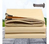 Telone Occhiellato Impermeabile 1.5 x 4 m Resistente Alle Intemperie, Impermeabile Teloni Impermeabili da Esterno per Piscina Auto, Mobili da Giardino, Beige