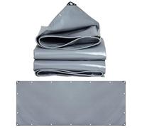 Telone Occhiellato Impermeabile 1x2.5 m 500g/m² Tipo Ultra Pesante con Grammatura da adatto per bordi rinforzati di tetti, campeggio, terrazze LXX94W, Grigio