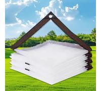 Telone Occhiellato Impermeabile 2.6 x 2.7 m Impermeabile, Trasparente, Resistente Alle Intemperie, Pieghevole Telo di Copertura Trasparente per Barca, Auto, Piscina, A