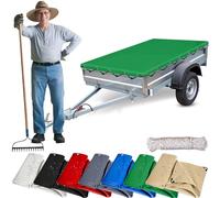 Telone Occhiellato Impermeabile 485 x 750 cm Protezione Dal Vento, Protezione Solare, Telone di Copertura in Tessuto con Bordi Rinforzati, per Giardino, Gazebo, Campeggio, Verde