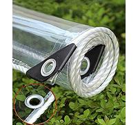 Telone Occhiellato Impermeabile - Tarpaulin Trasparente in PVC Per Esterno - Teloni Ombreggianti da Giardino 500G/M²,0.5MM - Teloni Occhiellato Pesante per Balcone, Serra,Giardino,3x6m/6.5x19.6ft