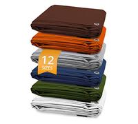 Telone occhiellato Impermeabile - Telo Cerato da Esterno, Anti- Strappo, Anti-UV, Anti-Vento in Vari Colori e Misure - Blu - 3x5m - 140g/m²