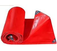 Telone Occhiellato Impermeabile Telo Di Protezione Pesante Antipioggia Copertura Da Esterno PVC 500 G/m² Rete Ombreggiante Vela D'ombra(Red C,3x6m)