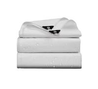 Telone Occhiellato Telo Multiuso 190 x 300 cm Extra Impermeabile Telone di Copertura con Occhielli per Esterno, Giardino, Gazebo, Campeggio, Piscina, Barche, Legno, Bianco