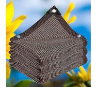 Telone ombreggiante per esterni, 2 x 10 m, protezione UV 90%, con occhielli, per serre, fienili, terrazze, giardini, pomodori, copertura marrone