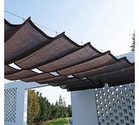 Telone ombreggiante per esterni, 2 x 10 m, protezione UV al 90%, con occhielli, per giardino, terrazza, pergola, copertura per baldacchino da esterno, resistente alle intemperie, colore: marrone
