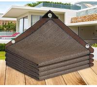 Telone oscurante rettangolare, 5 x 6 m, protezione UV al 90%, per giardino, serra, balcone e tetto, anti-grandine, con occhielli, copertura marrone