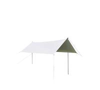 Telone parasole portatile con 2 aste, antivento, baldacchino da spiaggia e riparo dalla pioggia, grande copertura per esterni per campeggio e casa (3 x 5 m)