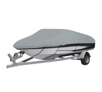 Telone per barca grigio in tessuto Oxford antistrappo, 660 x 235 x 40 cm, con custodia protettiva impermeabile e resistente alle intemperie e 4 cinghie di tensione, per barca a motore, gommoni, barche