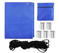 Telone per rimorchi, telone per rimorchio con corda, telo impermeabile esterno, 209 x 115 x 10 cm, con 5 pezzi a forma di manica di alluminio a 8, per rimorchi, auto, impermeabile e antivento