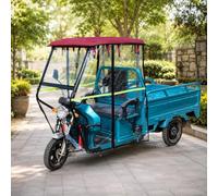 Telone per Triciclo Elettrico Completamente Chiuso | Per Triciclo Cargo a 3 Ruote, Parabrezza Protettivo, Design Trasparente per l'uso i(Burgundy)