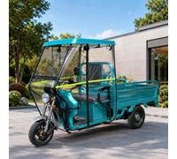 Telone per Triciclo Elettrico Completamente Chiuso | Per Triciclo Cargo a 3 Ruote, Parabrezza Protettivo, Design Trasparente per l'uso i(Blue)