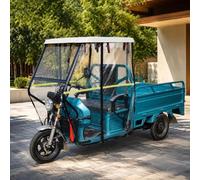 Telone per Triciclo Elettrico Completamente Chiuso | Per Triciclo Cargo a 3 Ruote, Parabrezza Protettivo, Design Trasparente per l'uso i(White)