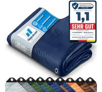 Telone protettivo di copertura, per campeggio, giardino e attività all’aperto, impermeabile, con occhielli (8 x 10 m, 240 g/m², blu)