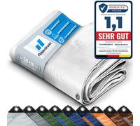 Telone protettivo di copertura, per campeggio, giardino e attività all’aperto, impermeabile, con occhielli (3 x 5 m, 140 g/m², bianco)