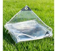 Telone PVC Occhiellato 150 x 150 cm Trasparente, Antipolvere, Impermeabile, Resistente Alle Intemperie Telo Protettivo Multiuso per Balcone, Mobili da Giardino, A