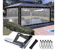 Telone resistente in PVC trasparente, 60 x 6 m, copertura impermeabile per serra, patio, barca e uso esterno, durevole 0,18 mm, protezione contro gli agenti atmosferici