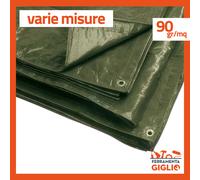 TELONE TELO TELI OCCHIELLATO IMPERMEABILE CON OCCHIELLI PVC VERDE 4X6 5X6 6X8