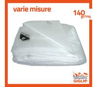 TELONE TELO TELI OCCHIELLATO TRASPARENTE BIANCO RETINATO IMPERMEABILE PVC